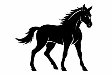 horse silhouette isolated on white