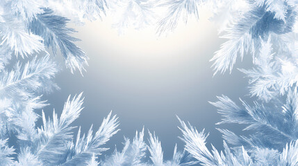 Frostwork. decorative ice crystals frame on transparent background. Sunweave. Illustration