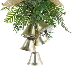 christmas bells with red ribbon