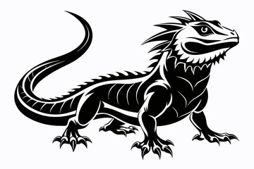  bearded dragon  silhouetted 