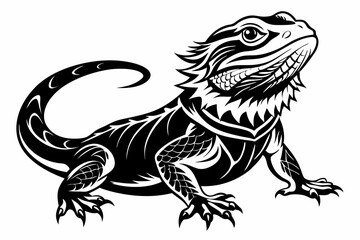  bearded dragon  silhouetted 