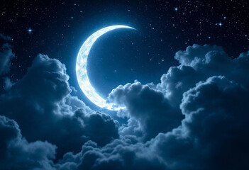 Crescent moon wallpaper. ramadhan moon background. islamic month background
