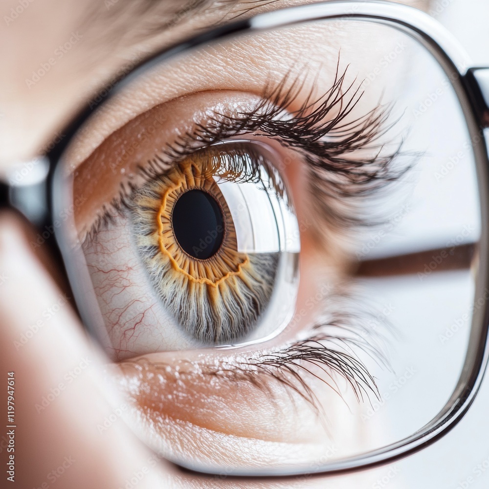 Aufkleber detailed close up of a human eye featuring vivid colors and intricate patterns in natural sunlight. 