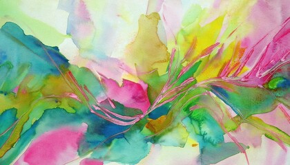 Vibrant and Expressive Abstract Watercolor Artwork, Featuring a Swirling Whirlpool of Cool Colors and Textures, Showcasing the Creative Brushstrokes and Intricate Details of a Hand Painted