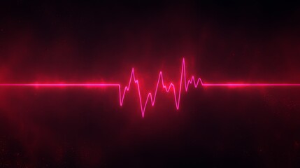 Stylized ECG Heartbeat Line on Dark Background, Ideal for Medical or Wellness Designs
