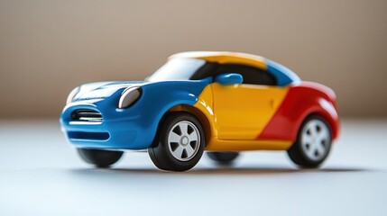 Obraz premium Colorful Toy Car, Playful and Vibrant