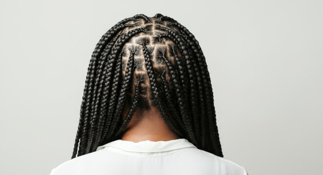 Woman with dreadlocks has her head turned to the side