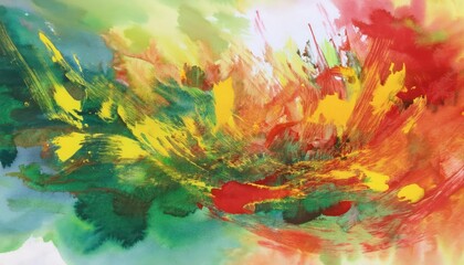 Obraz na płótnie Canvas Vibrant Watercolor Abstraction A HandPainted Masterpiece Showcasing Intense Swirls of Deep Blue and Vivid Greens, Emulating a Whimsical Dreamscape.