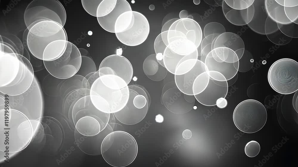 Poster effect of bright, soft bokeh circles create abstract light background with dreamy effects, prores 42