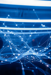 Fototapeta premium Technology network concept, Diffused lighting, with white tones