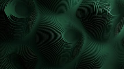 Fototapeta premium Dark Green Abstract Architectural Design. Intricate Geometric Patterns. Modern Building Facade. Dynamic 3D Structures. Concentric Circular Shapes. Layered Architectural Forms.