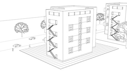 house with consoles urban development