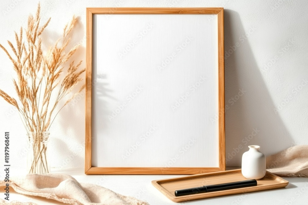 Poster a blank whiteboard with a single black marker placed on the tray, set against a plain white backgrou