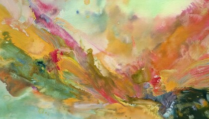 Vibrant Abstraction A Mesmerizing Watercolor Hand Painting, Capturing the Fluidity and Expressiveness of Artistic Brushstrokes and Rich Colors.