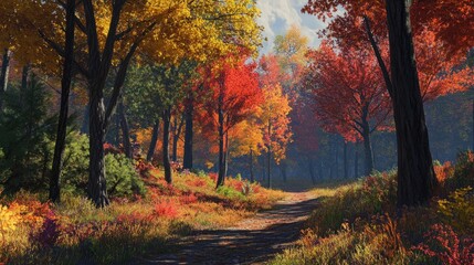 Fototapeta premium Autumn Forest Path