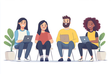 Collaboration among diverse employees during a remote project meeting