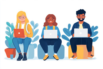 Collaborative remote team working together on a project during video conference