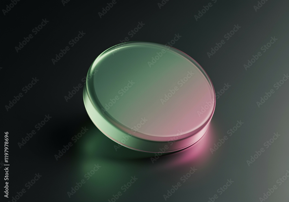 Poster circular object with smooth design and soft lighting showcasing abstract elements
