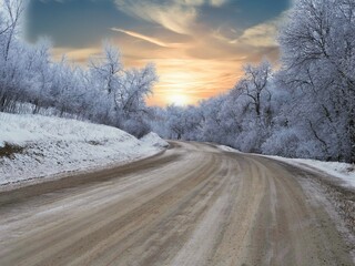 Obraz premium road in winter