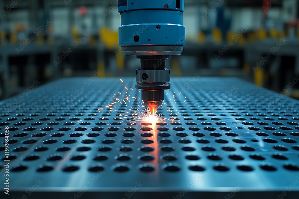 Poster automated welding process in a modern factory