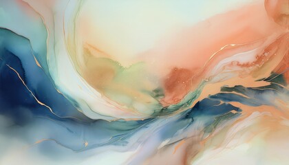 Vibrant Abstract Watercolor Expressive Brushstrokes Capture the Energy of a HandPainted Scene from at