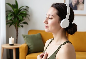 Naklejka premium person listening to music