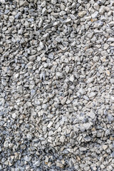 Gray gravel stones piled together for construction and landscaping