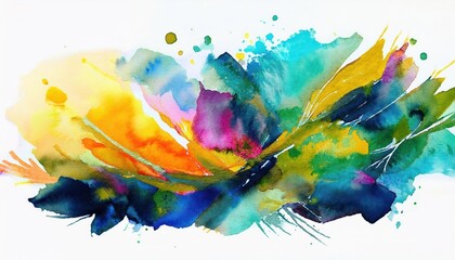 Vibrant and Expressive Abstract Watercolor Painting, Showcasing Swirling Colors and Textures...