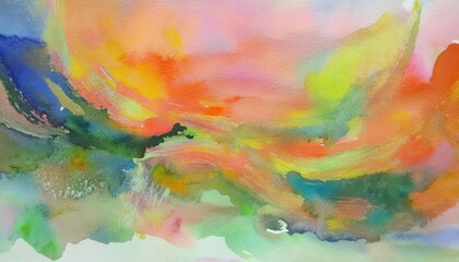 Vibrant Abstract Watercolor Swirling Hues and Textures in a Dreamlike Scene, Showcasing Expressive Brushwork and the Infinite Possibilities of Color.