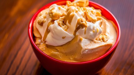 Scrumptious Peanut Butter Pudding Dessert with Whipped Cream and Toppings