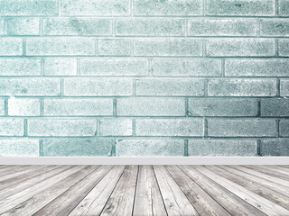 Brick wall with floor. Interior background.