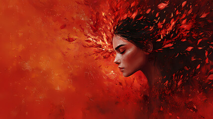 Alle seinen op rood - frontaal aanzicht. Firepetal. Illustration