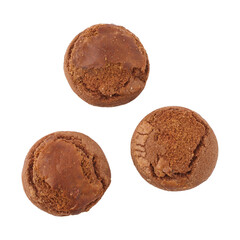 Chocolate chip cookies isolated on transparent background	