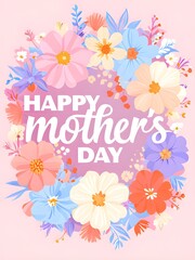 Mothers day card with flowers