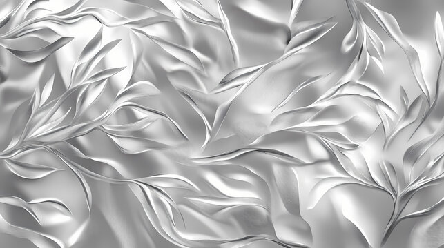 Silver aluminum foil texture offering a sleek metallic look. Frostthorn. Illustration