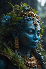 Beauty of nature portrayed in a deity representation of planet earth