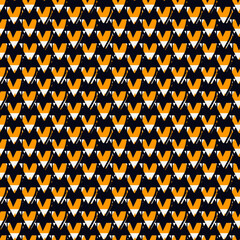 Paint brush chevrons ornament. Seamless pattern. Ethnic motif. Hand drawn curves wallpaper. Angle brackets backdrop. Folk background. Trendy digital paper. Tribal textile print. Vector work.