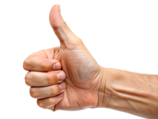 The hand with thumb up gesture is a positive symbol of agreement and success, often used in business communication