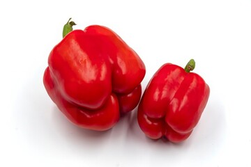 fresh red pepper on a white background. close up.