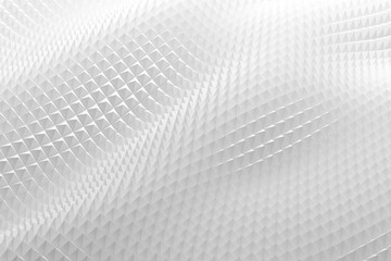 Abstract geometric white textured surface with diamond patterns. 3d render