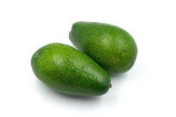 fresh ripe green avocado isolated on white background