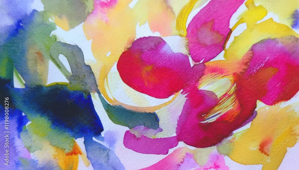 Aufkleber vibrant watercolor abstraction exploring the depths of color and emotion through an impressionistic 