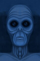 Alien creature, sketch - digital painting. The picture is painted by hand on a tablet. © neurostructure