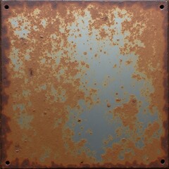 A sheet of metal with traces of old paint and rust spots.