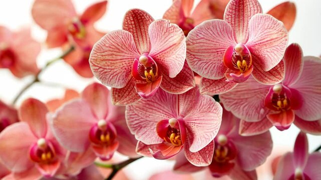 Beautiful pink orchids bloom in a vibrant display, showcasing nature's artistry and elegance during springtime