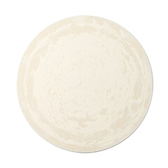 Round pizza stone with flour white backdrop