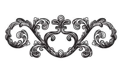 Hand drawing vintage baroque monogram vector