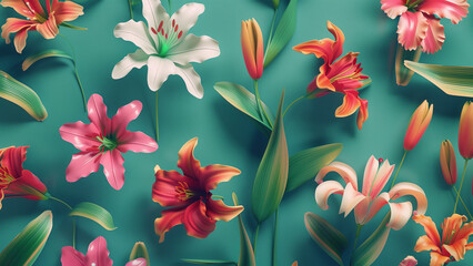 Realistic Floral Pattern Seamless Botanical Design for Fabric and Decor