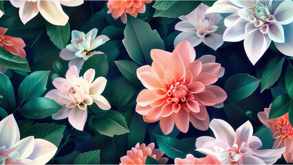 Realistic Floral Pattern Seamless Botanical Design for Fabric and Decor