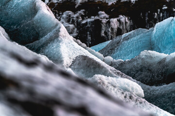 Glacier Iceland special ice winter frozen thick old ice melt global warming